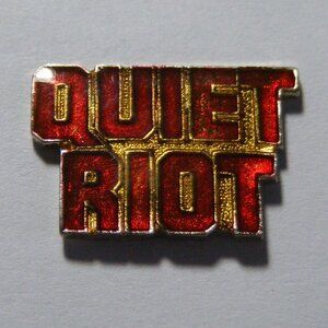 QUIET RIOT Pin, 80's Tie-tack, Hat pin, Vintage, Red, Used